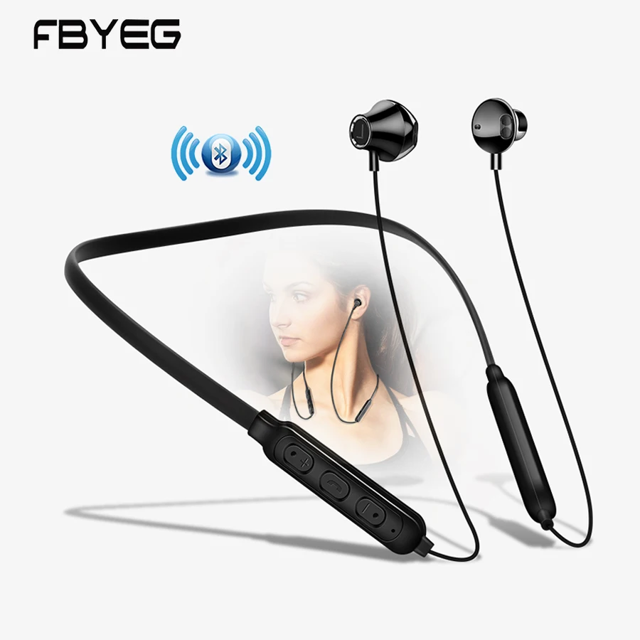 

Wireless Bluetooth Earphones Headphone Wireless Stereo headset bass earbuds Hanging Neck with Microphone for xiaomi Phone fbyeg