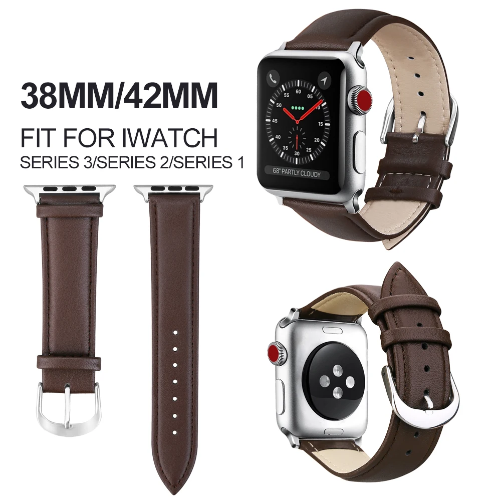 

Suitable for apple leather strap with black leather strap watch with bracelet 38 mm 42 mm IWATCH series 4/3/2/1