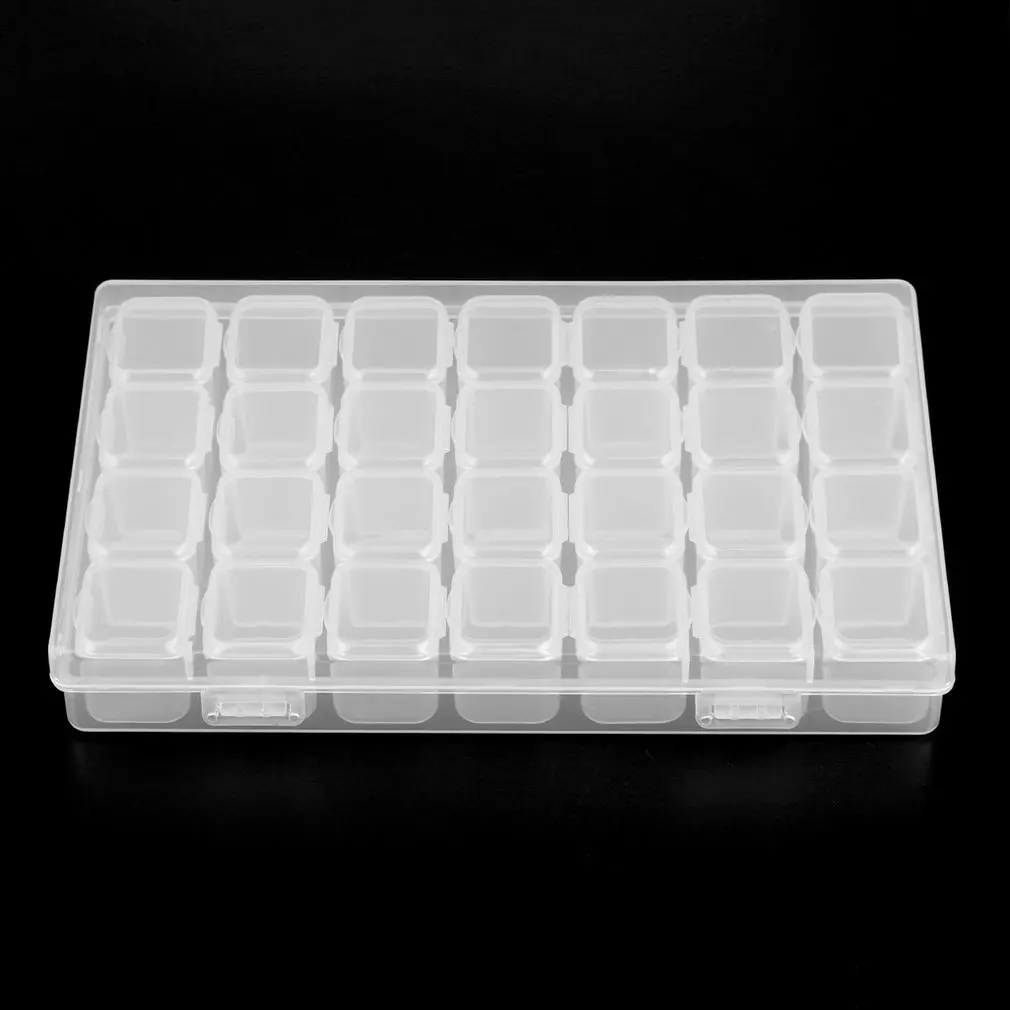 

28 Slots Diamond Painting Boxes Diamond Painting Accessory Adjustable Storage Boxes Nail Art Tools Jewelry Case Organizer Holder