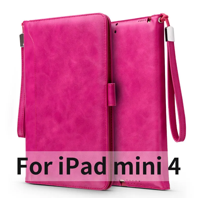 Для Fundas Apple iPad 2/3/4 mini 1 2 3 4 роскошный бизнес Pocketbook PU флип-чехол с подставкой Умный Магнитный чехол для сна - Цвет: 8