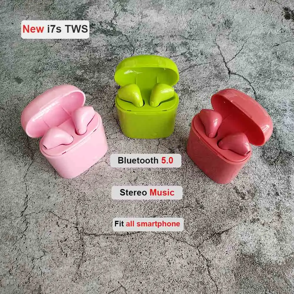 

i7s TWS Color Bluetooth 5.0 Wireless Earphone PK i10 i12 i20 i13 i14 i88 tws Mini Headset Stereo Earbud With Charging Box