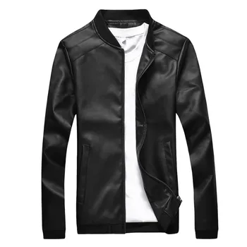 

New Brand Men Leather Jacket Top Quality Male Autumn Leather Jacket Male Fashion Leather Coat Men M-4XL