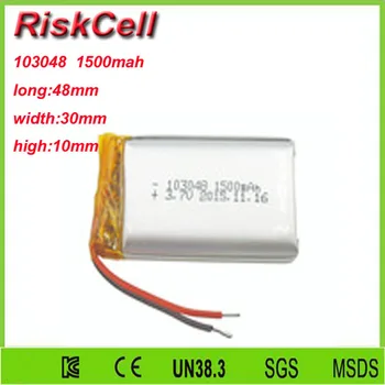 

Free shipping 3.7V 1500mah 103048 Lithium Polymer Li-Po Rechargeable Battery For Mp3 MP4 MP5 GPS PSP mobile Pocket PC e-books