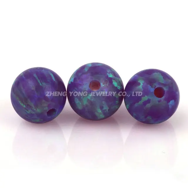 5PCS/Lot 5mm Synthetic Opal Beads Lab Created Full Hole Ball Opal Stone