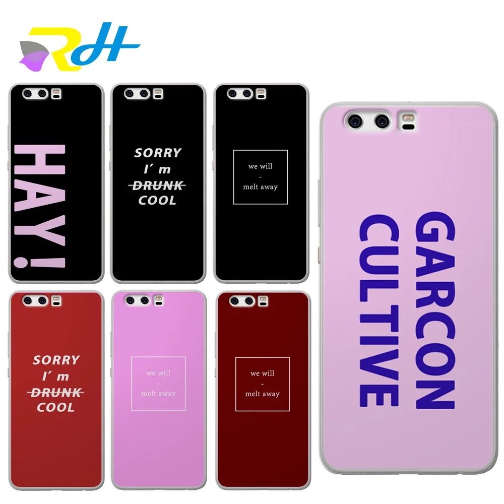 

For funda Huawei P10 case Fashion text Series cover for Huawei P9 lite case 2017 for P10 Lite P10 Plus case