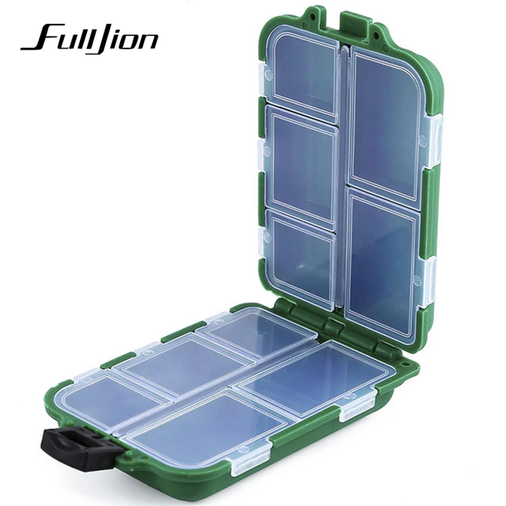 

Fishing Lures Hook Spoon Bait Tackle Box Fishing Tools Small Accessory Plastic 10/12 Compartments Storage Case Box