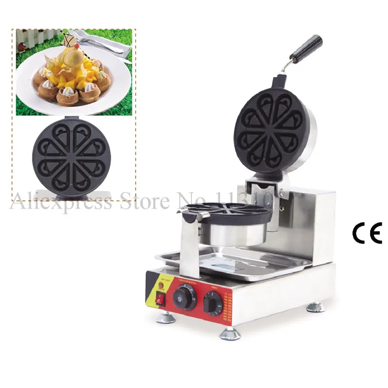 Rotate Eight Petals Shape Waffle Maker Waterdrop shaped
