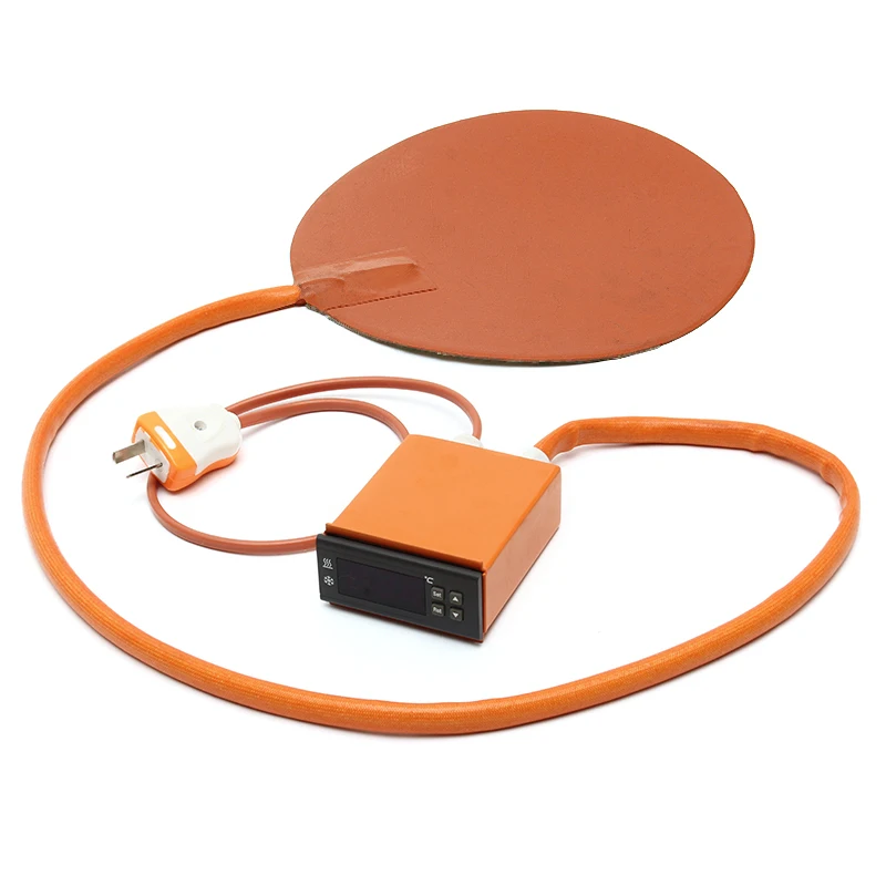 

10 Inches 250W 220V Silicone Electric Heating Pads With Digital Display Temperature Controller 0-200 Degree Silicone Heater Mat