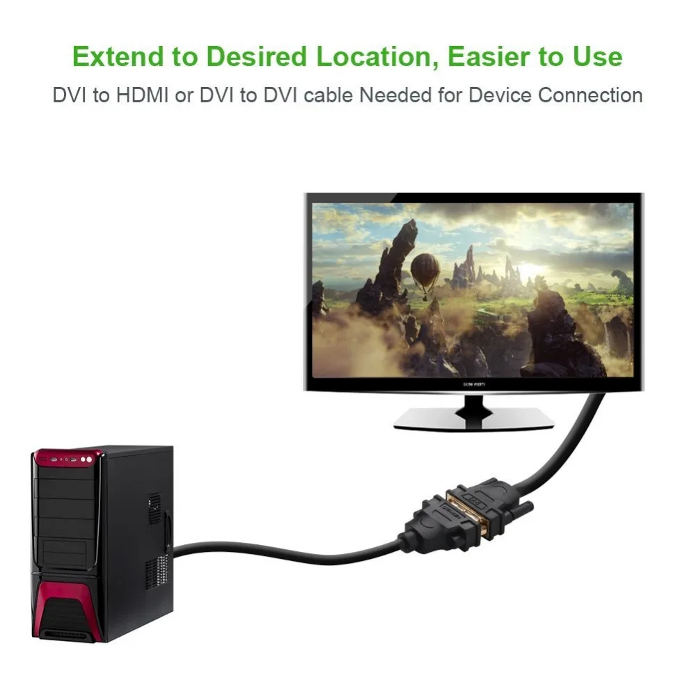 Ugreen Displayport DP гнездовой кабель DVI HD 1080P позолоченный с защелками для подключения