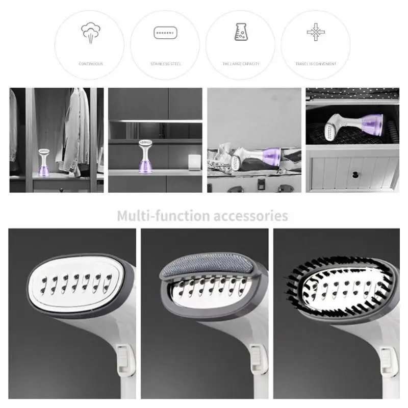 Портативный Утюг отпариватель для ткани 1500 Вт Мощный отпариватель для одежды для дома путешествия портативный паровой утюг с щетками