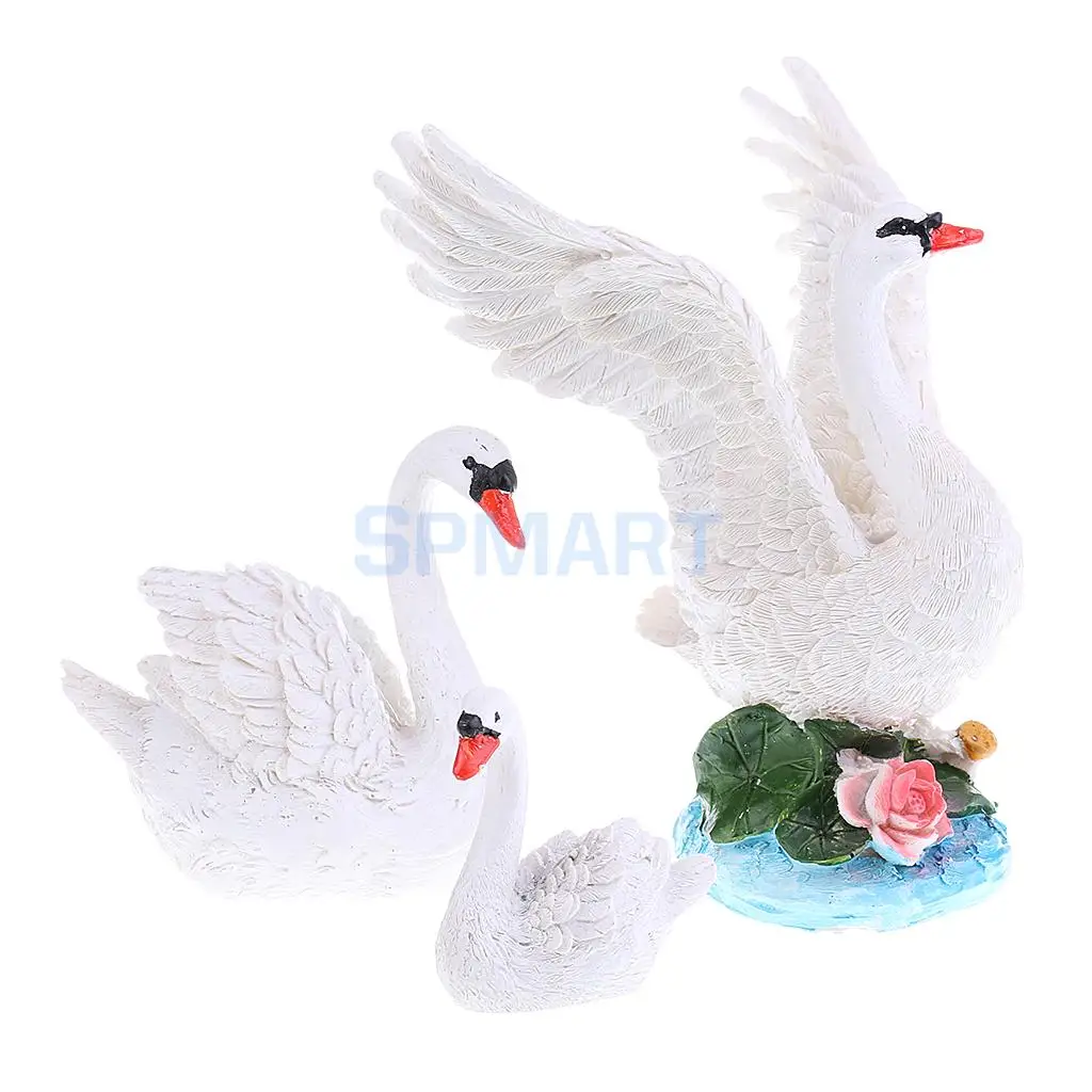 Indoor Outdoor Garden Decor Resin Swan Family Figure for Backyard Decoration
