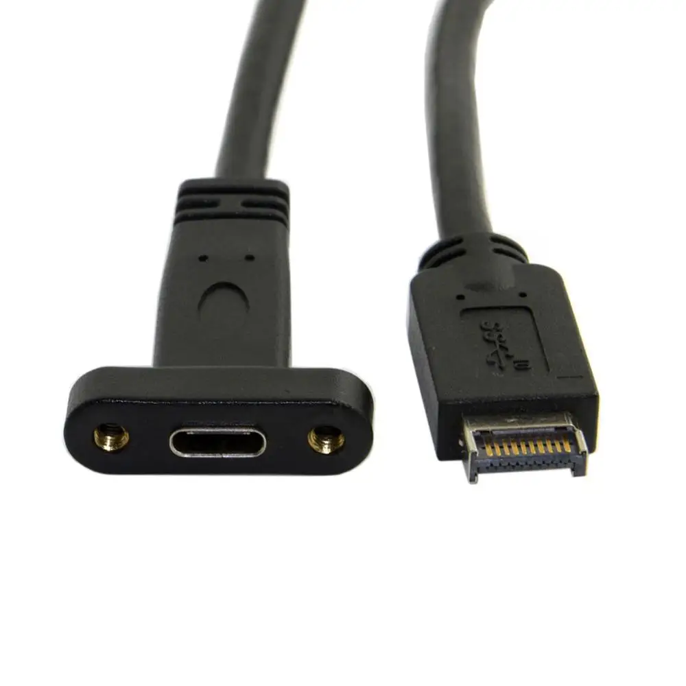 USB 3.1 Front Panel Header to Type-C Female Extension Cable 40cm with Screw