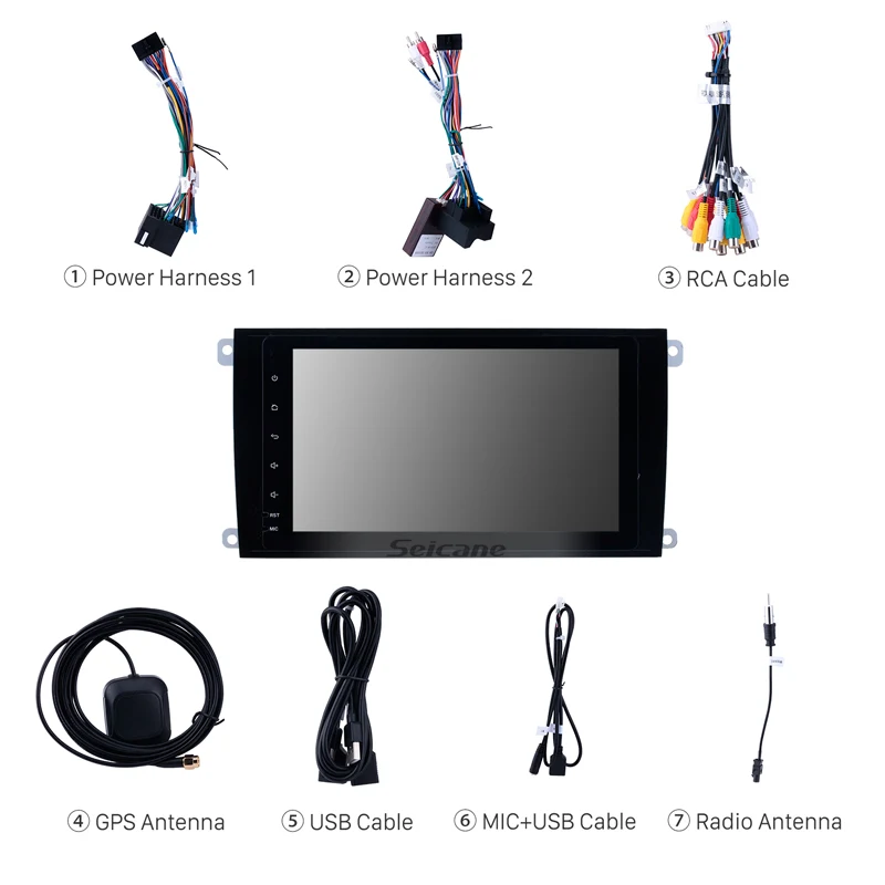 Best Seicane GPS 2Din GPS Navi Android9.0 Stereo HD 8" Car Radio For Porsche cayenne 2003-2011 Multimedia Player Vehicle Head Unit 3