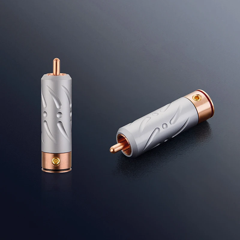 

Free shipping 4Pcs Viborg VR109 Pure Red Copper RCA Plug soldering connectors hifi Audio RCA Plug connector