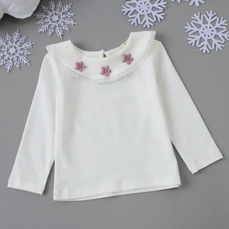 luvsecmin White Ruffles Flower Baby Infant Little Girls Spring Fall