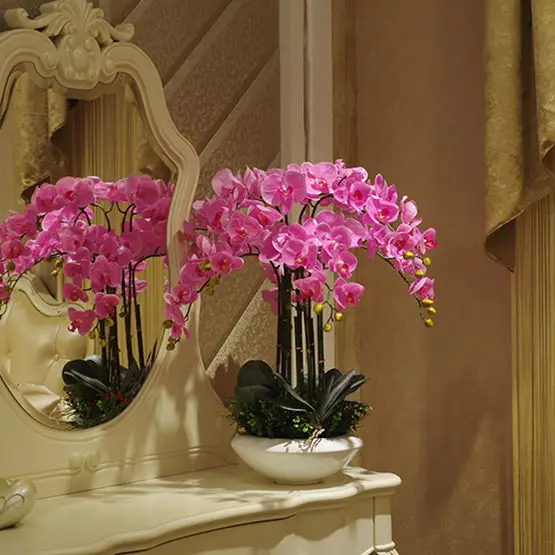 Artificial de gran tamaño PU tacto real de la mano sensación de La Flor de Orquídea arreglo bonsái flor solo no florero luxioso ramo de flores