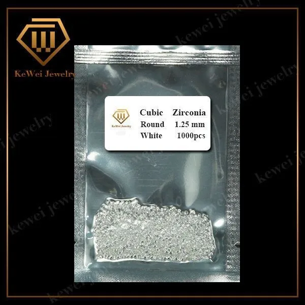Round Shape White 0.9mm-3mm AAA Cubic Zirconia Stone