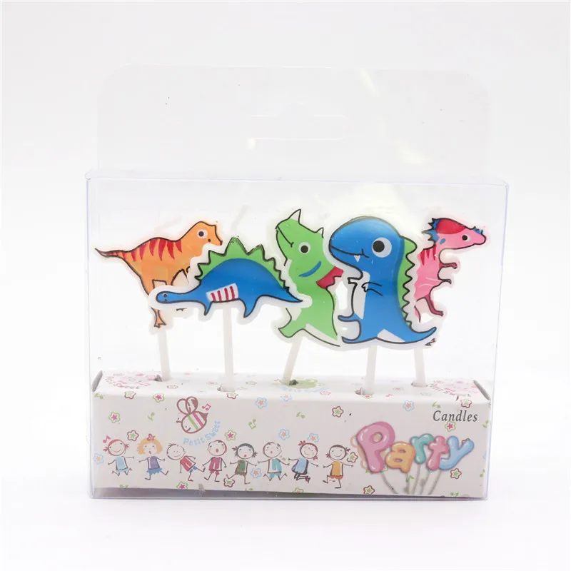

5Pcs/Lot Cartoon Dinosaur Cake Decorating Candles Birthday Candle Decorations Kids Party Supplies Baby Shower Party Favor
