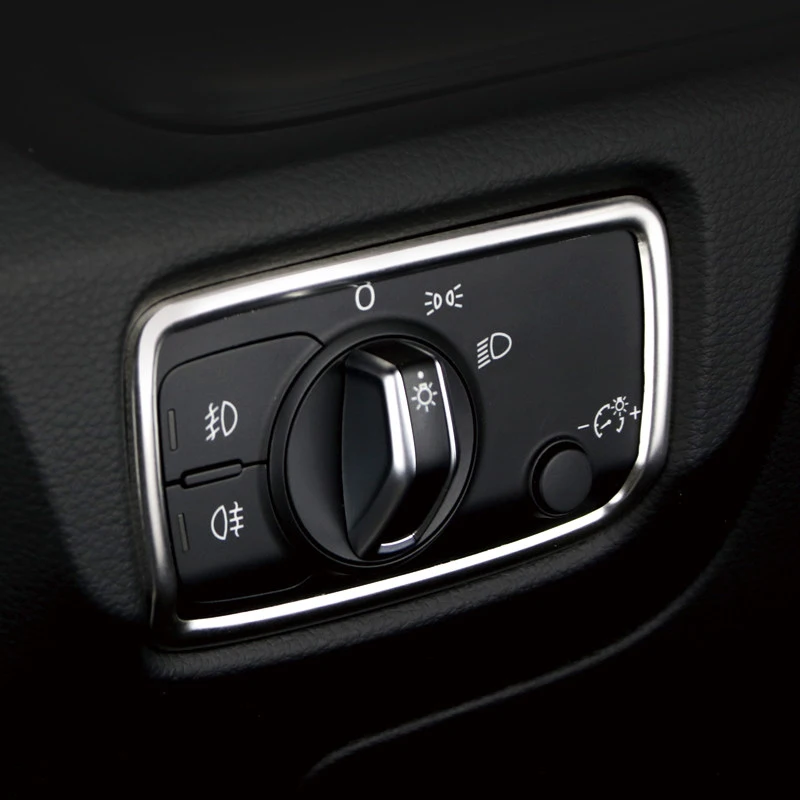Interior Stainless Steel Head Light Headlamp Switches Adjustment Cover