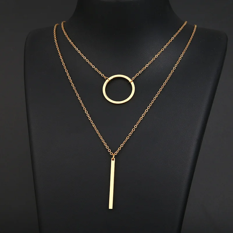 Cacana Stainless Steel Necklace Free Shipping New Fashion Stick Pendant Necklace Women Holiday Jewelry Wholesale
