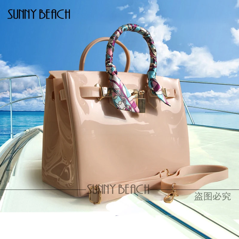 

SUNNY BEACH 2019 new luxurious PVC waterproof women handbag Jelly Shoulder bags Casual Tote Bag summer beach bag