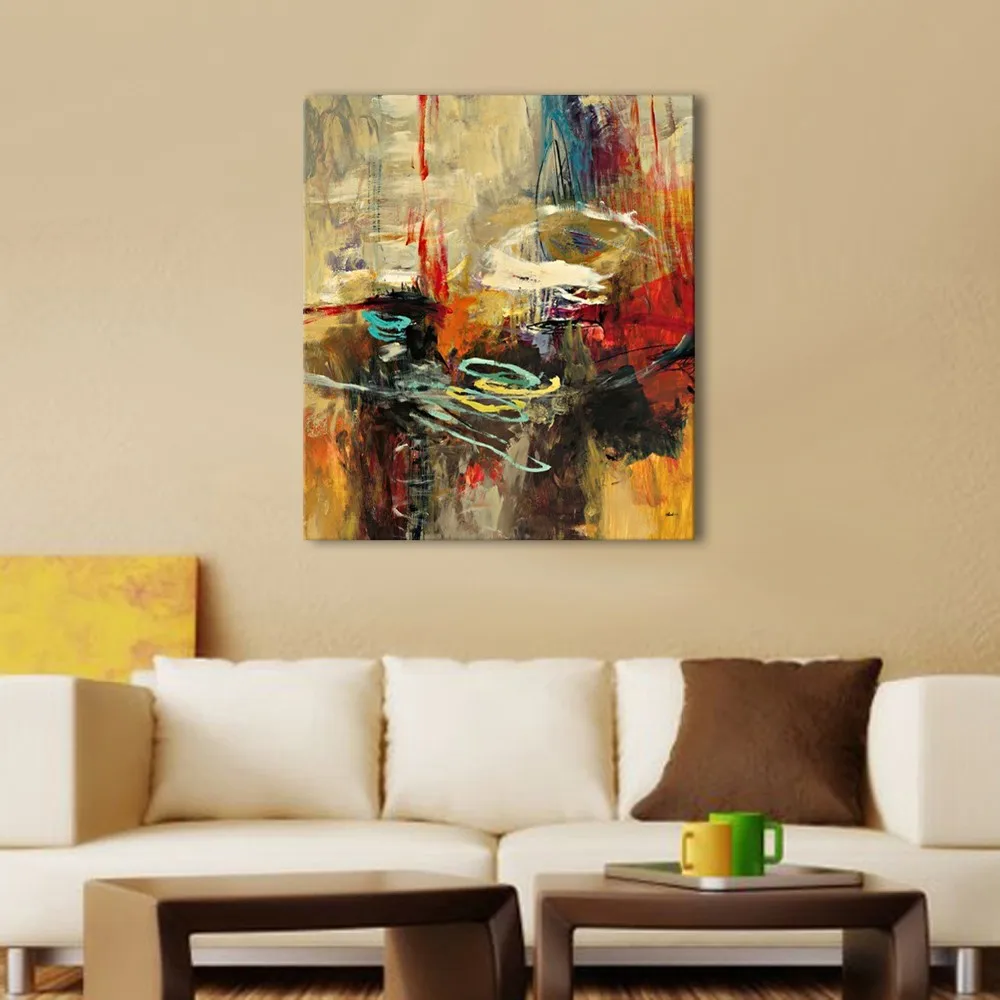 

Hand Painted Abstract Oil Painting Handing Picture Wall Art Unframed Picture Painting for Living Room Decoration Home Decor