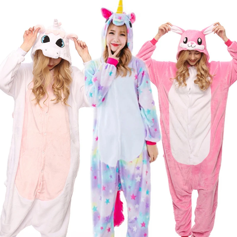 Животного pijama стежка Панда Сова розовый кролик Пижама Пикачу звезда единорог пижамы наборы для ухода за кожей для женщин с ш