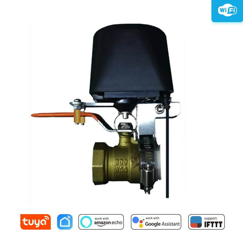 

WiFi APP Remote Control Automatic Gas Valve Water Valve Shut Off Timers Controller Tuya Amazon alexa,Goole Assistant,IFTTT