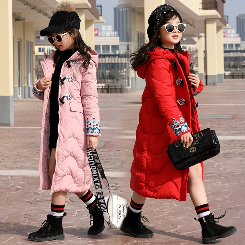 New Children Down Jacket Winter X-Long Jacket For Girls Fashion Parka Children Cool Outerwear Kids Autumn Floral Coat For Girls New Children Down Jacket Winter X-Long Jacket For Girls Fashion Parka Children Cool Outerwear Kids Autumn Floral Coat For Girls