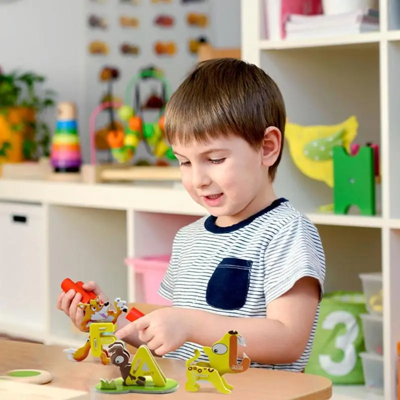 18 шт пенопластовые 3D бумажные пазлы игрушки для детей Развивающие DIY Пазлы с