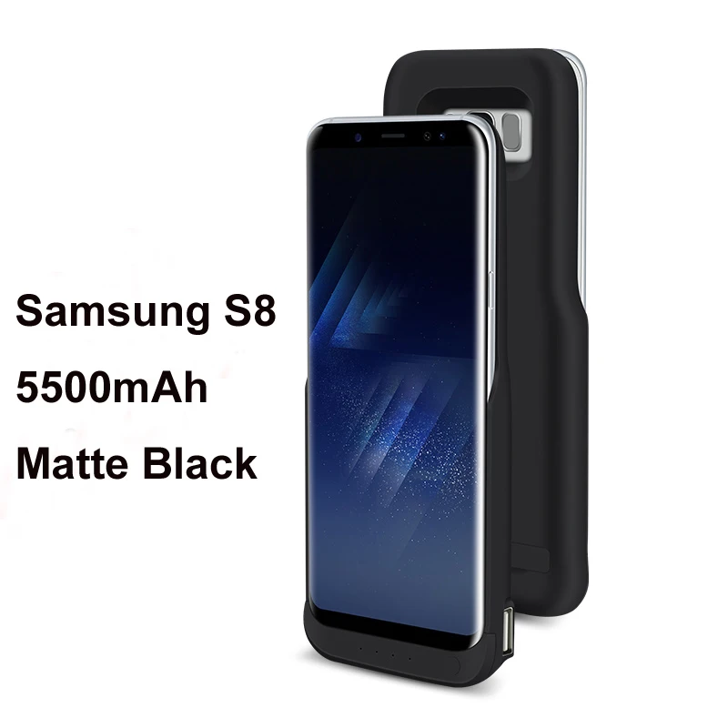 100 шт. jlw 5500 мАч клип Батарея Зарядное устройство чехол для Samsung S8 Резервное копирование Внешняя Батарея Зарядное устройство чехол для Galaxy s8 - Цвет: Black for S8