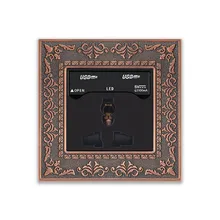 Zinc alloy frame Emboss 13A Universal 3 Pin/hole wall socket and Double USB wall outlet,With 5V USB port power Charger for Phone Zinc alloy frame Emboss 13A Universal 3 Pin/hole wall socket and Double USB wall outlet,With 5V USB port power Charger for Phone