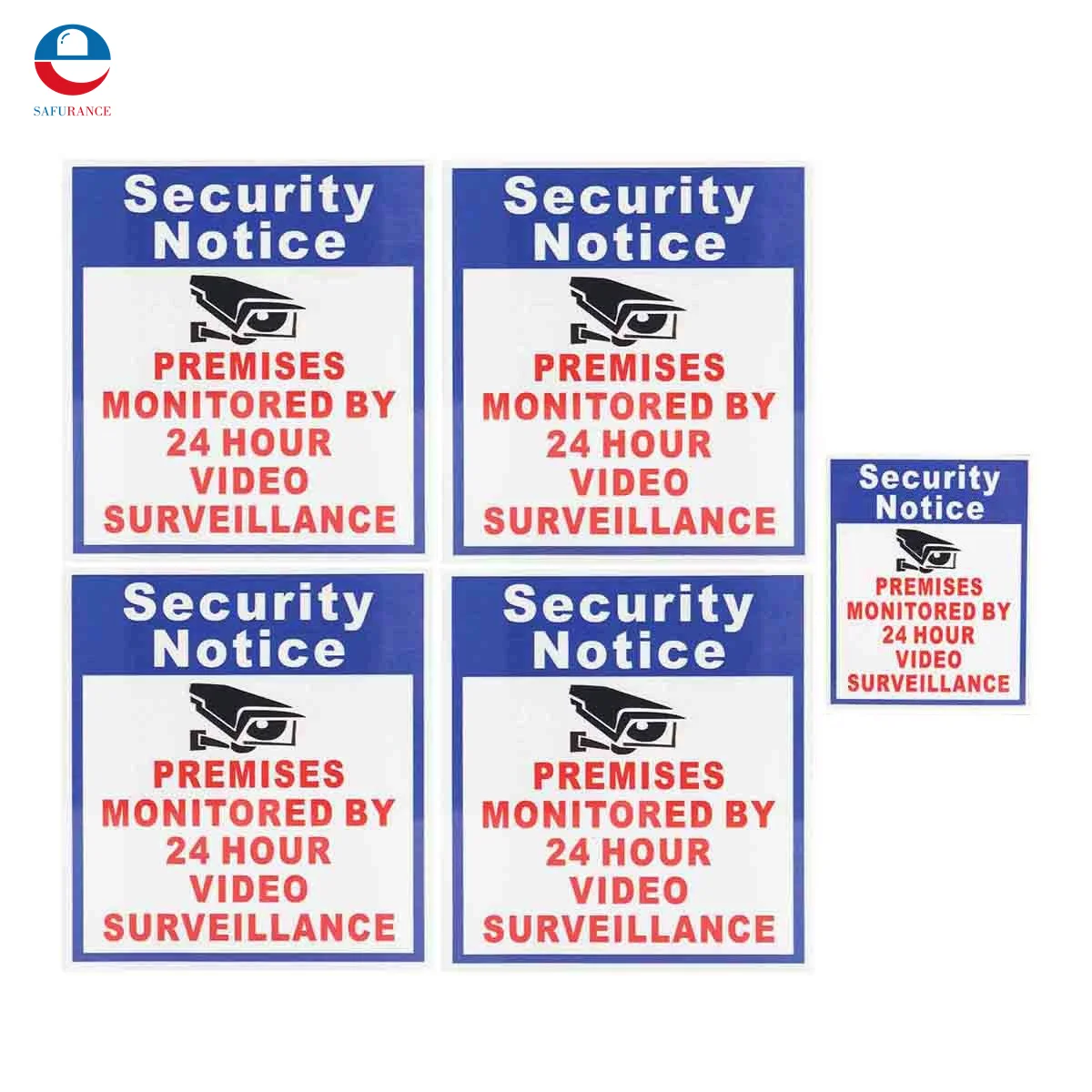 5x помещения защищены на 24 час Товары теле- и видеонаблюдения знак Стикеры безопасности Камера