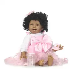 NPKCOLLECTION Reborn Baby Doll 22 "черный для девочек куклы реалистичные мягкие винилсиликоновых Детская мода подарок для детей на Рождество