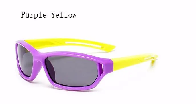 Милые Детские поляризованные солнцезащитные очки, спортивные очки для девочек и мальчиков, TR90, Полароид, солнцезащитные очки, оттенки для младенцев, lentes 864 WarBLade - Цвет линз: purple yellow