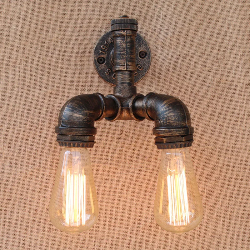 Vintage Retro loft Steampunk Pipe Wall Light with E27 edison bulb/led bulb lights for bedroom bathroom living room bar cafe