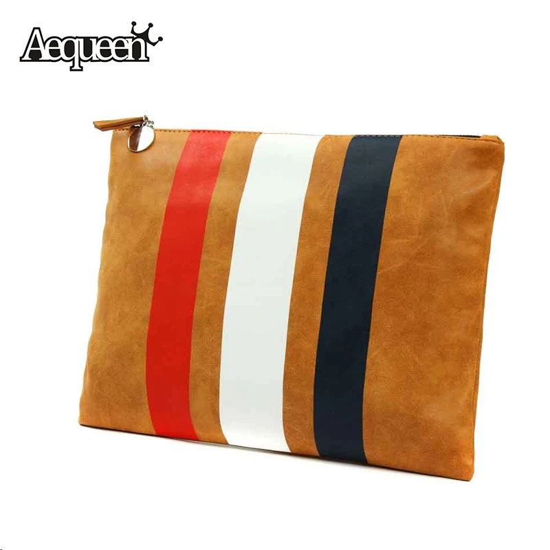  Fashion Women Handbag Casual Day Clutch PU Leather Stripe Bags European and American Style Totes Envelope Clutches 