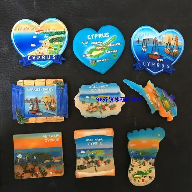 

Cyprus tourism memory of the beautiful landscape of the resin fridge magnet