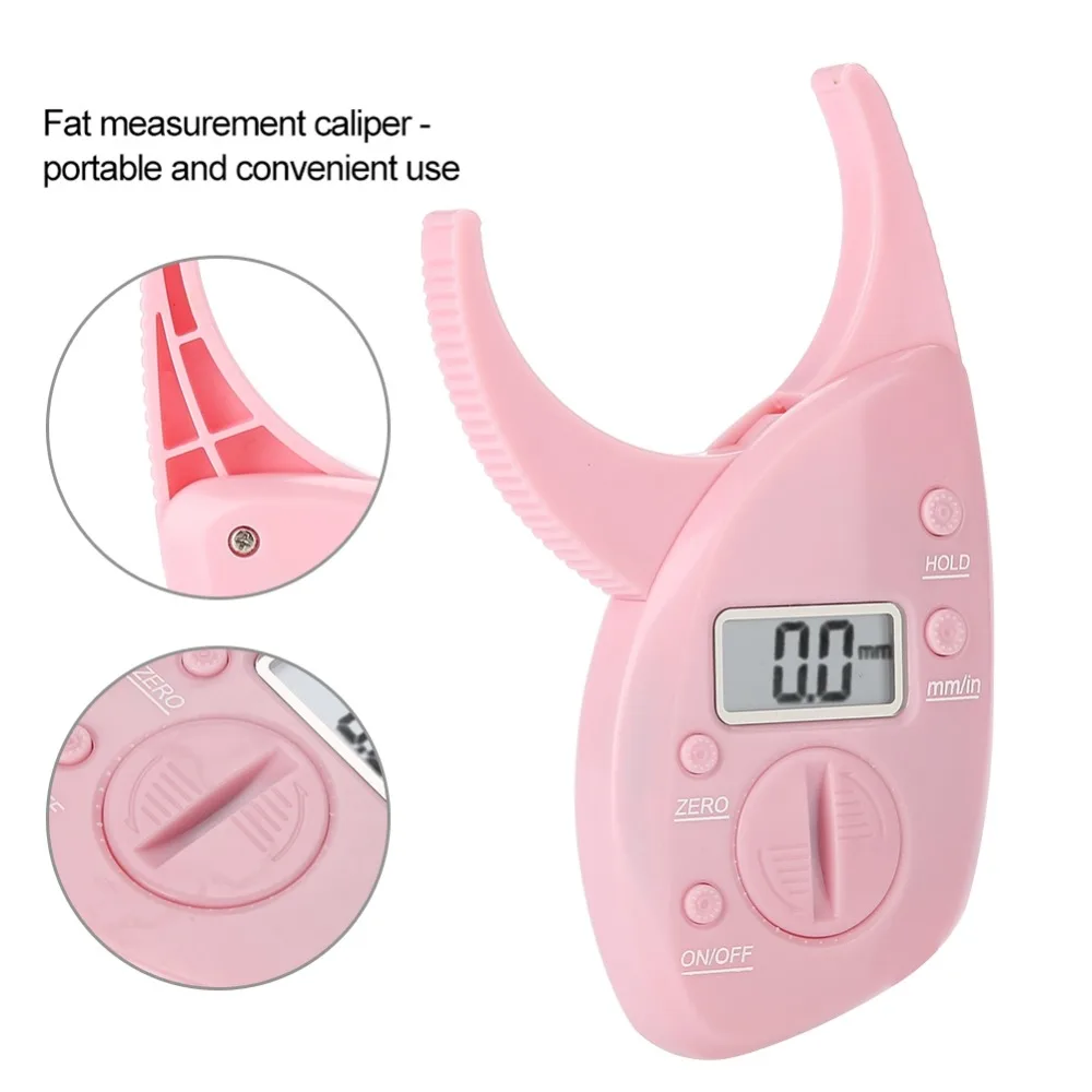 Розовый Портативный тела жира мониторы суппорта электронный цифровой Skinfold измерения тестер Тонкий коррекции тела потеря веса анализатор