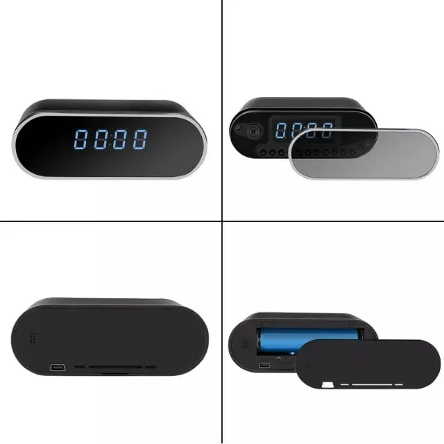 

Table Clock Camera Alarm Setting 1080P HD H.264 Mini Camera IR Night Vision Wifi IP Clock Camera Mini DV DVR Camcorder Wifi Cam