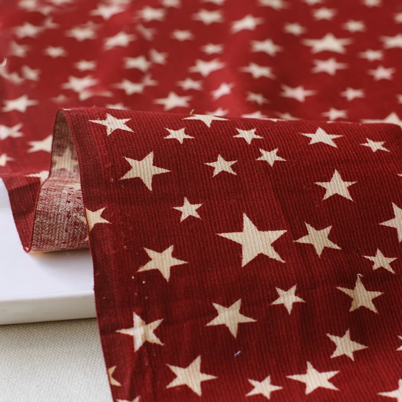 110x100cm 100% Cotton corduroy stretch Stars print fabric excellent cotton for patchwork DIY sewing | Дом и сад