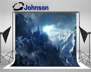 

frozen castle snow mountain winter backgrounds Vinyl cloth High quality Computer print wall photo backdrop