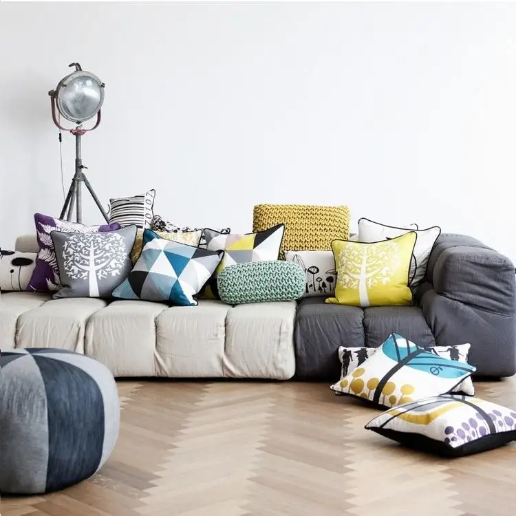 

Nordic Style Cushion Cover Home Decor Geometric Decorative pillows Case Gray Scandinavian Cushions For Sofa 45*45cm