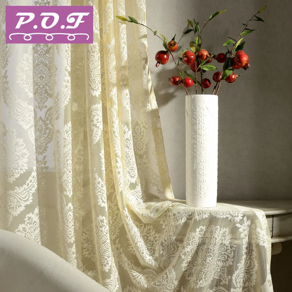 P.O.F роскошные декоративные Voile Шторы кисточкой Пелерина Для Гостиная окна Sheer