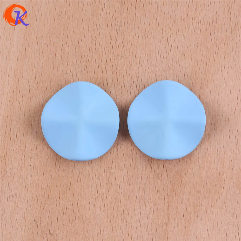 Cordial Design 26mm 100Pcs Jewelry Accessories/Acrylic Beads/Wave Flower Shape/Hand Made/Rubber Effect Beads/Earring Findings - Color: Cowboy Blue