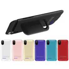 Чехол-батарея для телефона с магнитной подставкой, чехол для телефона, внешний аккумулятор, беспроводная мобильная мощность 4000 мАч для iPhone X