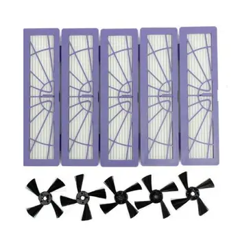 

5PCS Side Brushes and 5PCS High-Performance Filter Replacement Accessories Kit for Neato Botvac Connected D Serie 70e D80 D85