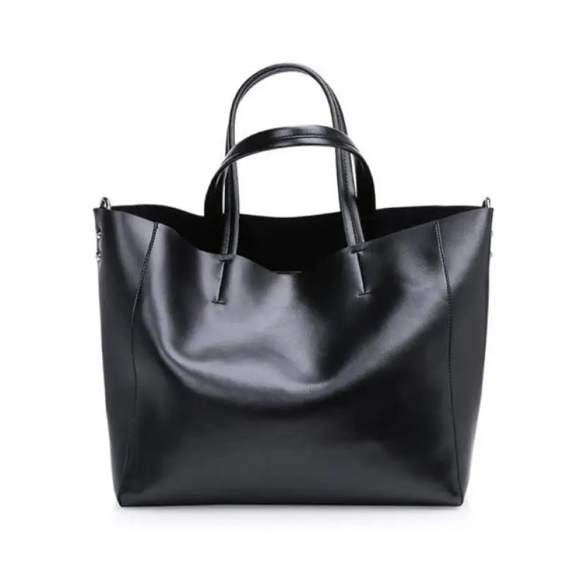 

2017 New Fashion Cow Leather Handbag Casual Tote Solid Female Handbag Shoulder Bag Occident Elegant Bolsa Feminina Handbags 9.12