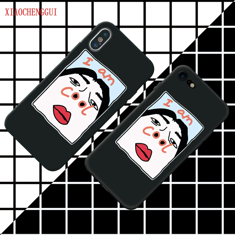 

Cute Letter I AM COOL Phone Case For iphone X Funny Cartoon Soft TPU Back Cover For iphone 7 6 6S 8 5 5S SE Plus Fundas