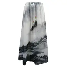 Модные Винтаж юбка леопард длинные юбки с принтом Для женщин летние Миди-юбки юбка с оборками с завышенной талией юбка зима нерегулярные Повседневное красный C4